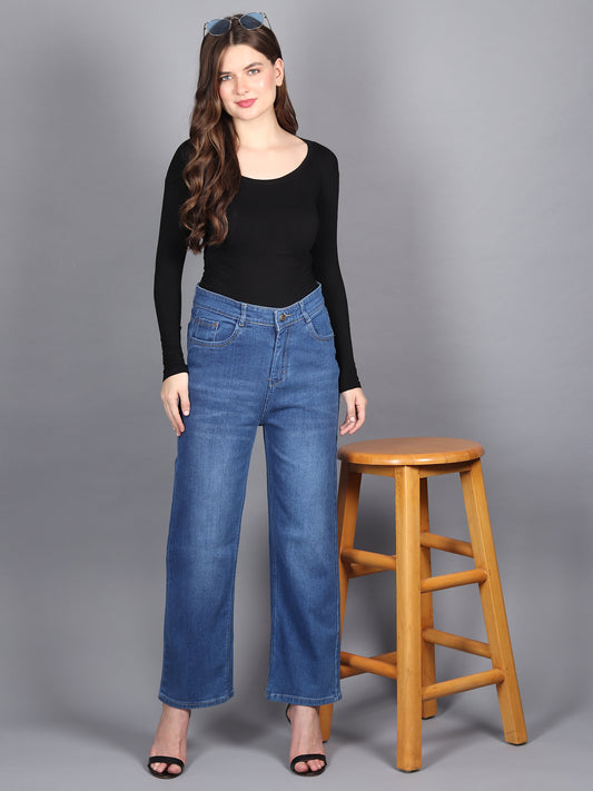 Whisker Serenade Stretchable Straight Jeans - Glossia Fashion