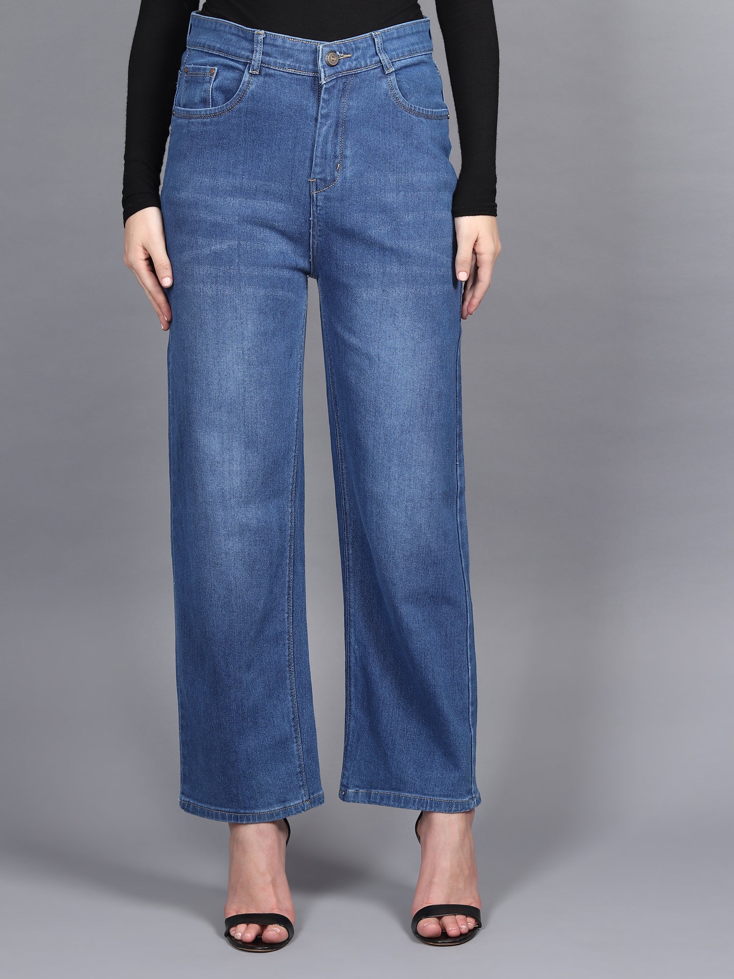 Whisker Serenade Stretchable Straight Jeans - Glossia Fashion