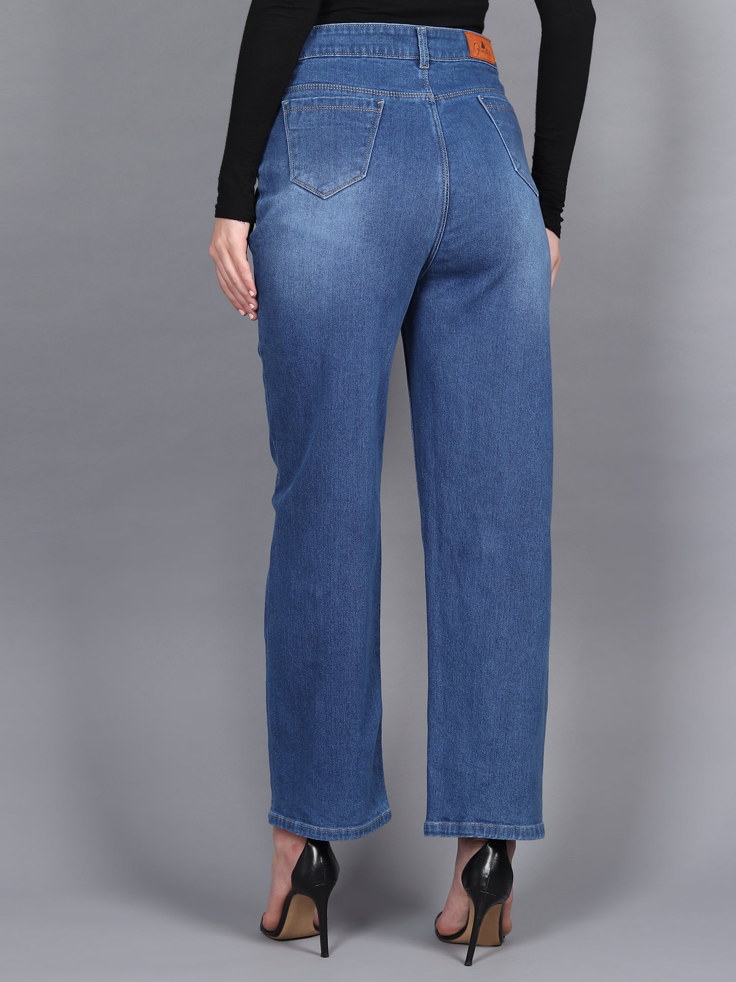 Whisker Serenade Stretchable Straight Jeans - Glossia Fashion
