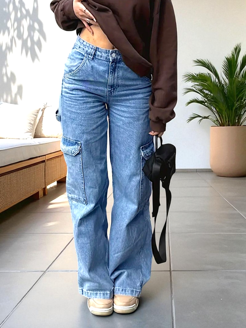Gravity Fit Vintage Wash Cargo Jeans