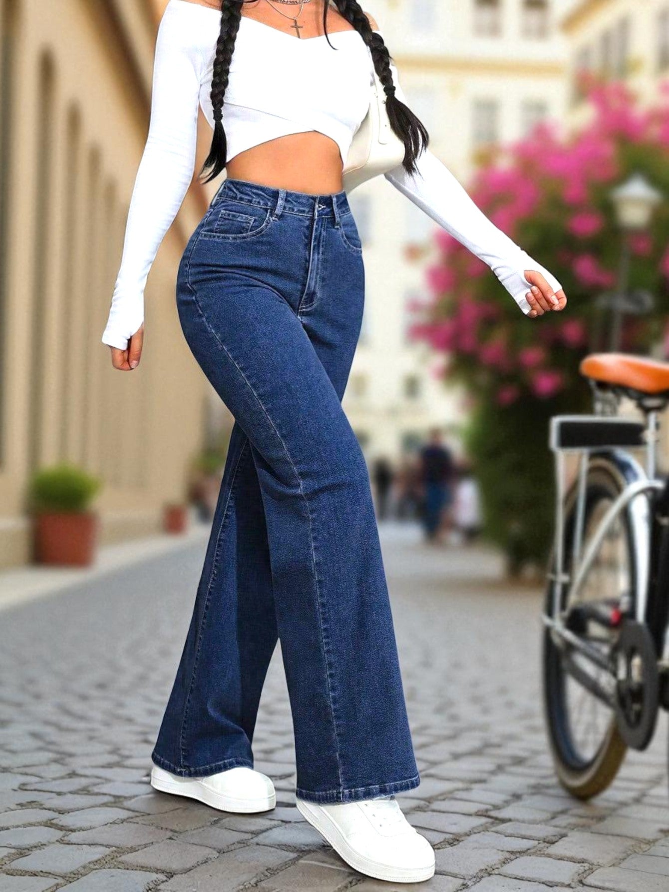 Ivory Stride Straight Fit Jeans