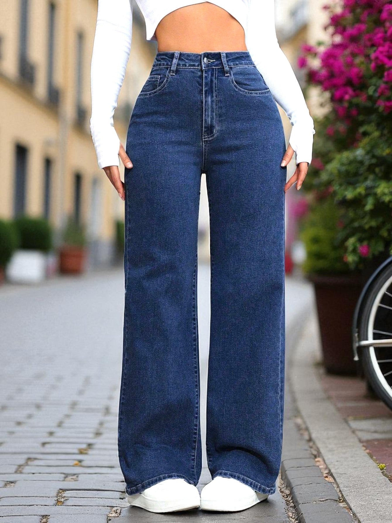 Ivory Stride Straight Fit Jeans