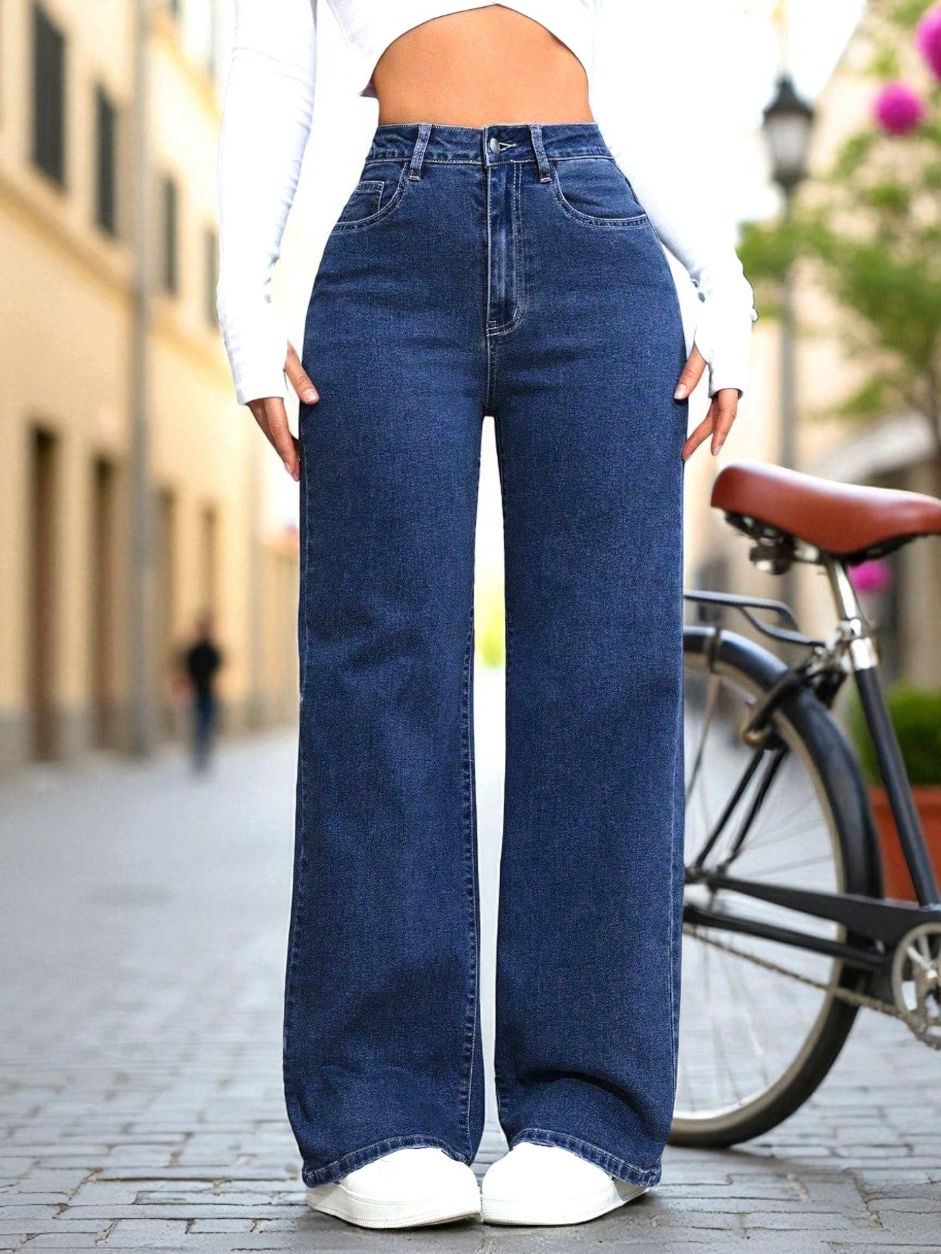 Ivory Stride Straight Fit Jeans
