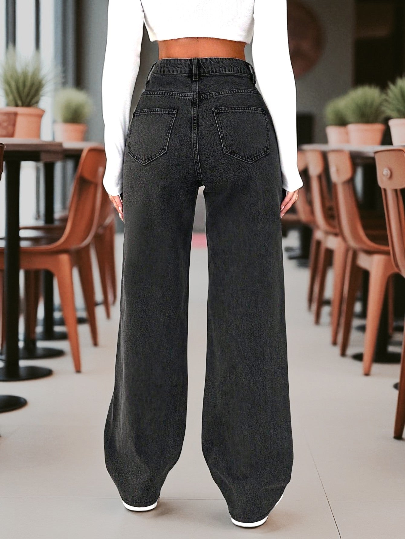 Dew Drop High-Waist Stretchable Denim