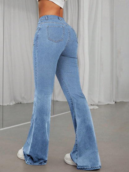 Cloud Blue Slim-Flare Denim