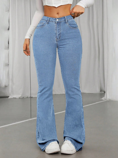 Cloud Blue Slim-Flare Denim