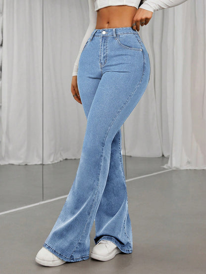 Cloud Blue Slim-Flare Denim