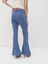 Gen Z Retro Bootcut Jeans – High Rise Bootcut Jeans Back View – Glossia Fashion
