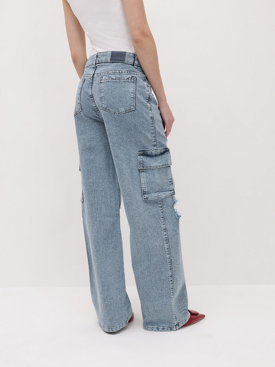 Fearless Fit Knee-Rip Cargo Jeans