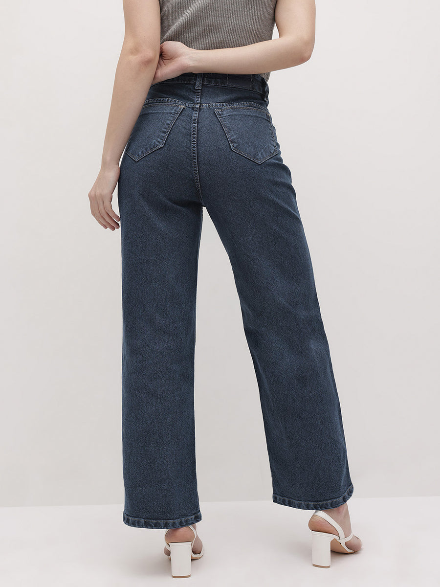 Blush Motion Soft Stonewash Denim – Stonewash Denim Jeans Detail View – Glossia Fashion