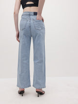 Cloud Wash Straight Fit Jeans – Cloud Wash Straight Fit Jeans Detail View – Glossia Fashion
