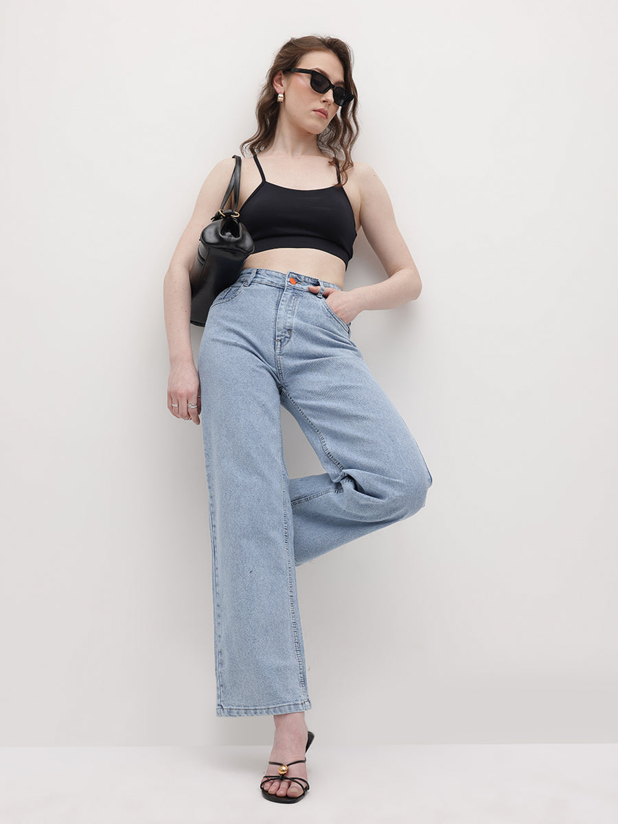Cloud Wash Straight Fit Jeans – Cloud Wash Straight Fit Jeans – Glossia Fashion