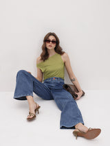 Blue Wave Straight Fit Jeans – Blue Straight Fit Jeans – Glossia Fashion