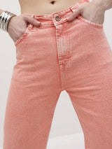 Pastel Dream High-Rise Straight Fit Jeans – High Rise Straight Fit Jeans Style View – Glossia Fashion
