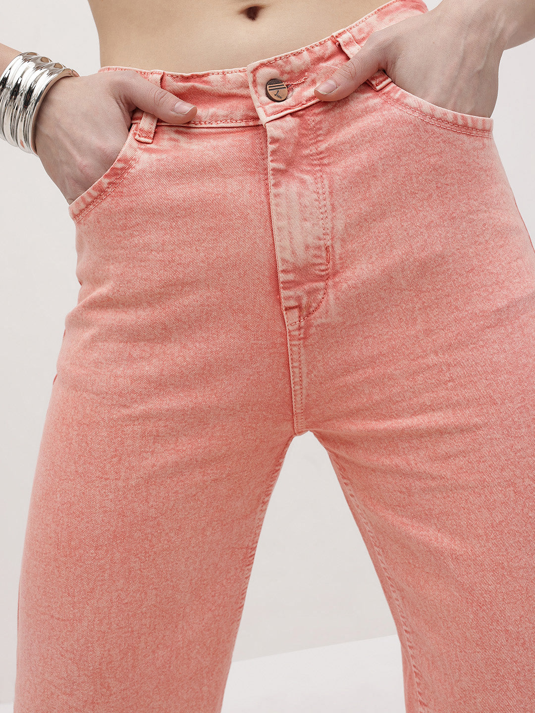 Pastel Dream High-Rise Straight Fit Jeans – High Rise Straight Fit Jeans Style View – Glossia Fashion