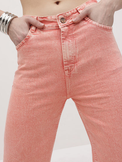 Pastel Dream High-Rise Straight Fit Jeans – High Rise Straight Fit Jeans Style View – Glossia Fashion