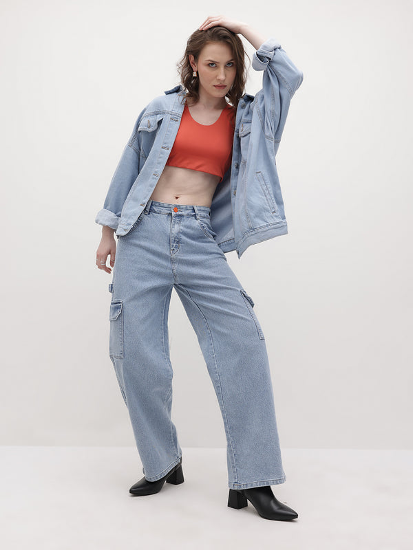 Gravity Fit Vintage Wash Cargo Jeans