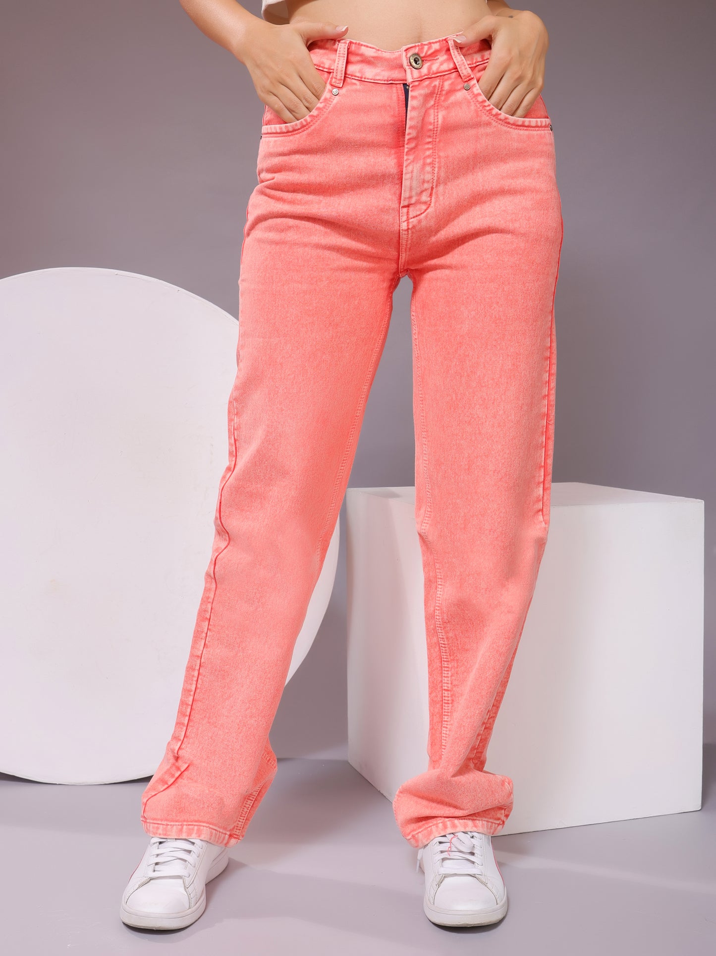 Pastel Dream High-Rise Straight Fit Jeans