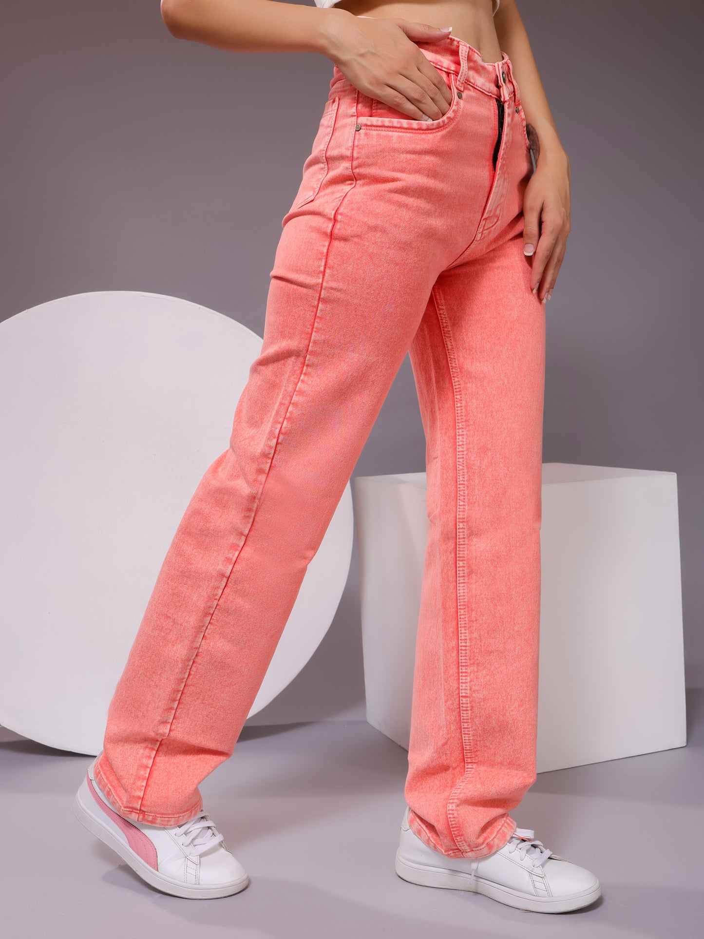 Pastel Dream High-Rise Straight Fit Jeans
