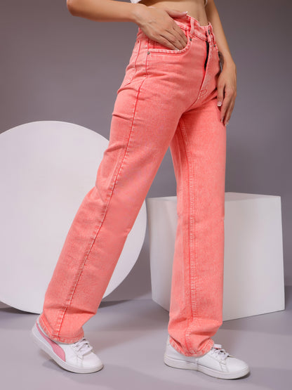 Pastel Dream High-Rise Straight Fit Jeans