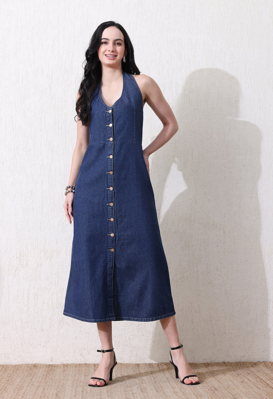 Coastal Denim Grace – Dark Blue Denim Jeans Full Length – Glossia Fashion