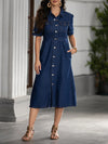 Denim Grace Collared Midi