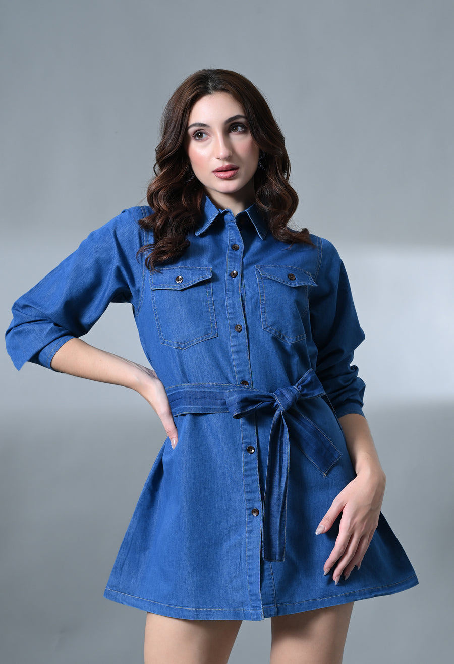 Nova Knot Denim Dress