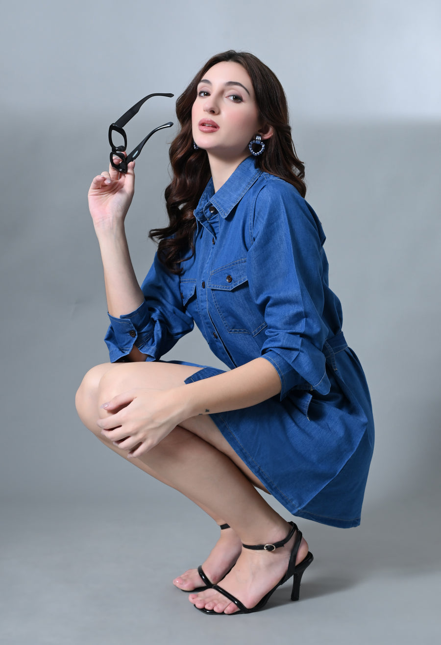 Nova Knot Denim Dress