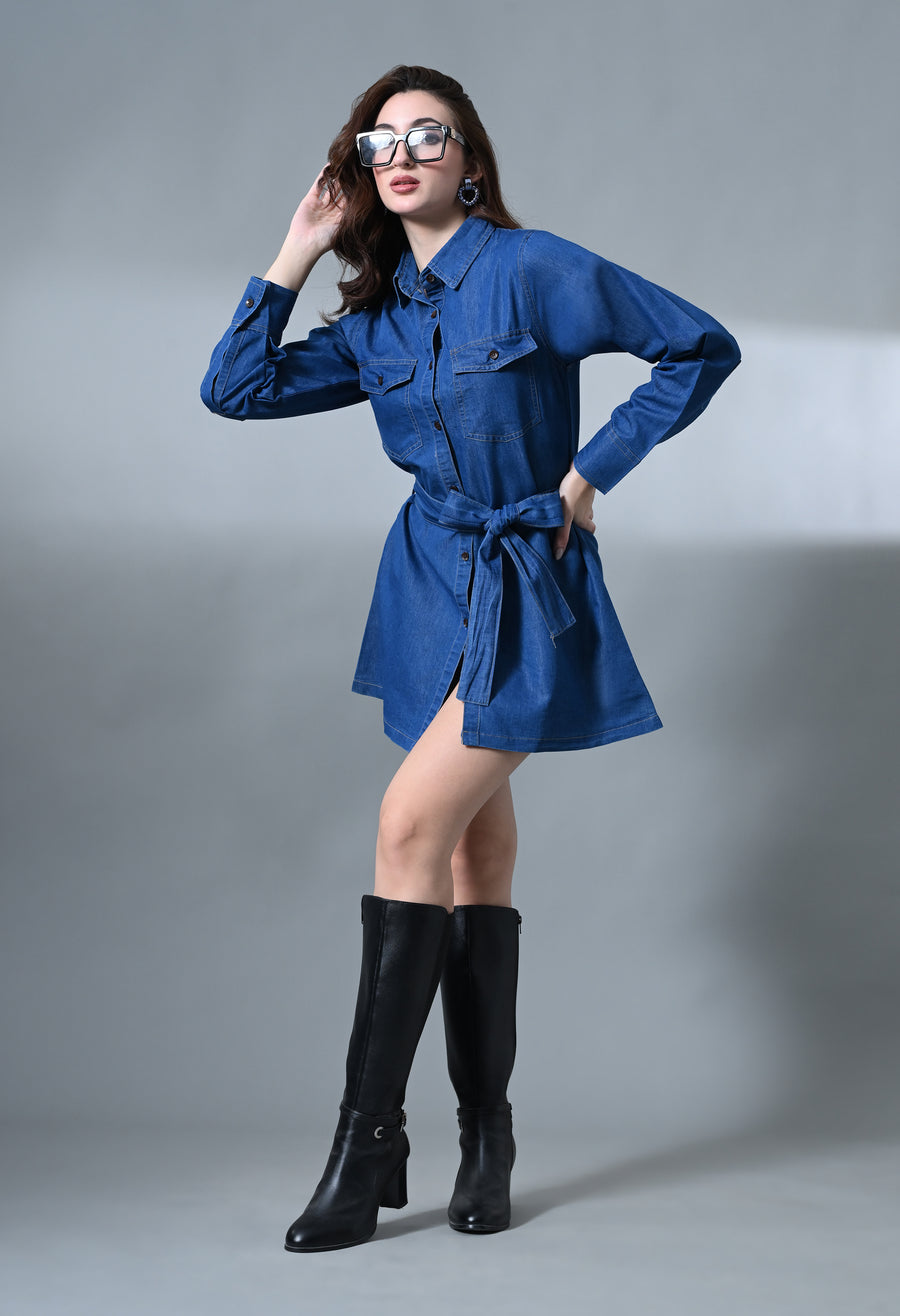 Nova Knot Denim Dress