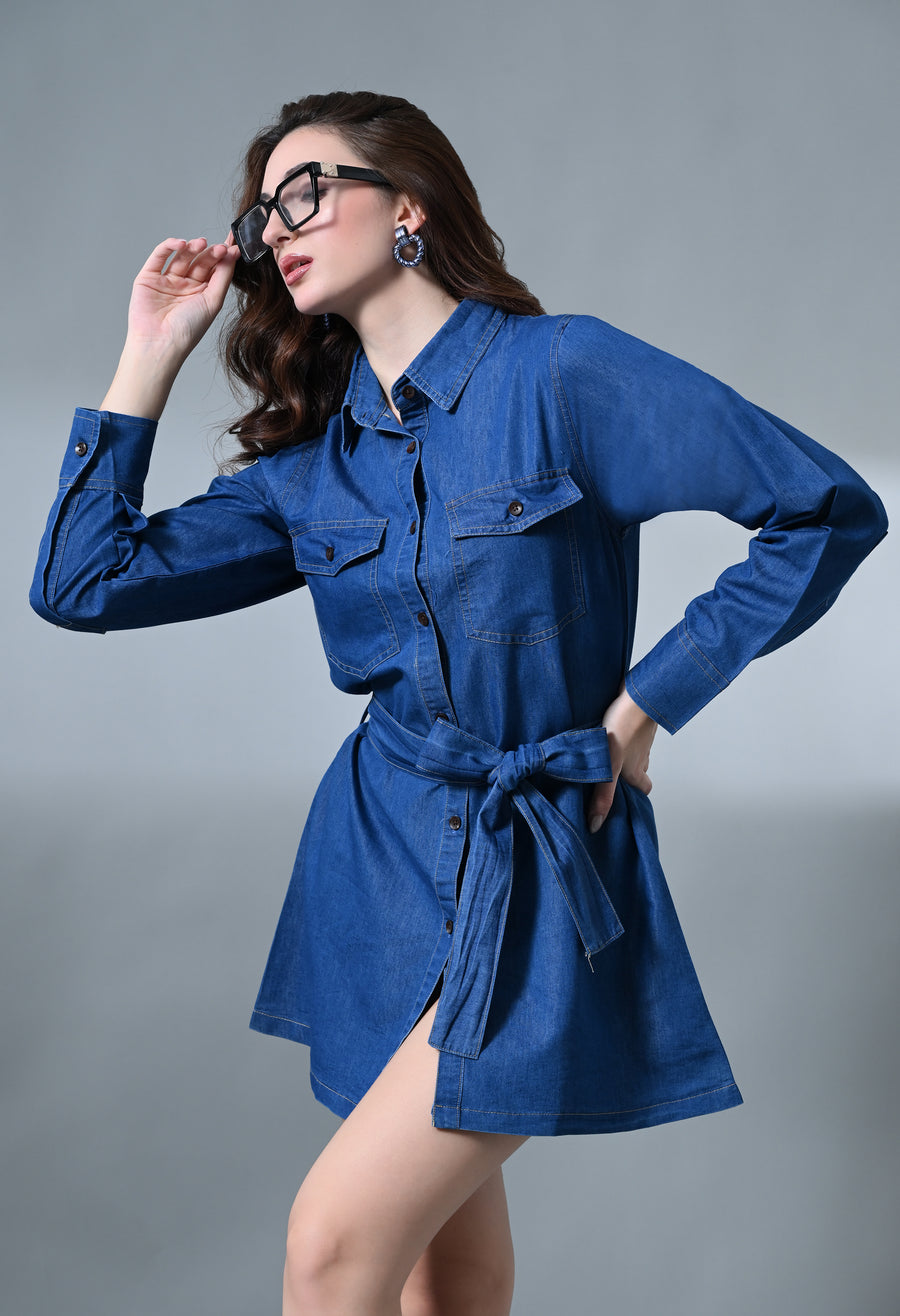 Nova Knot Denim Dress