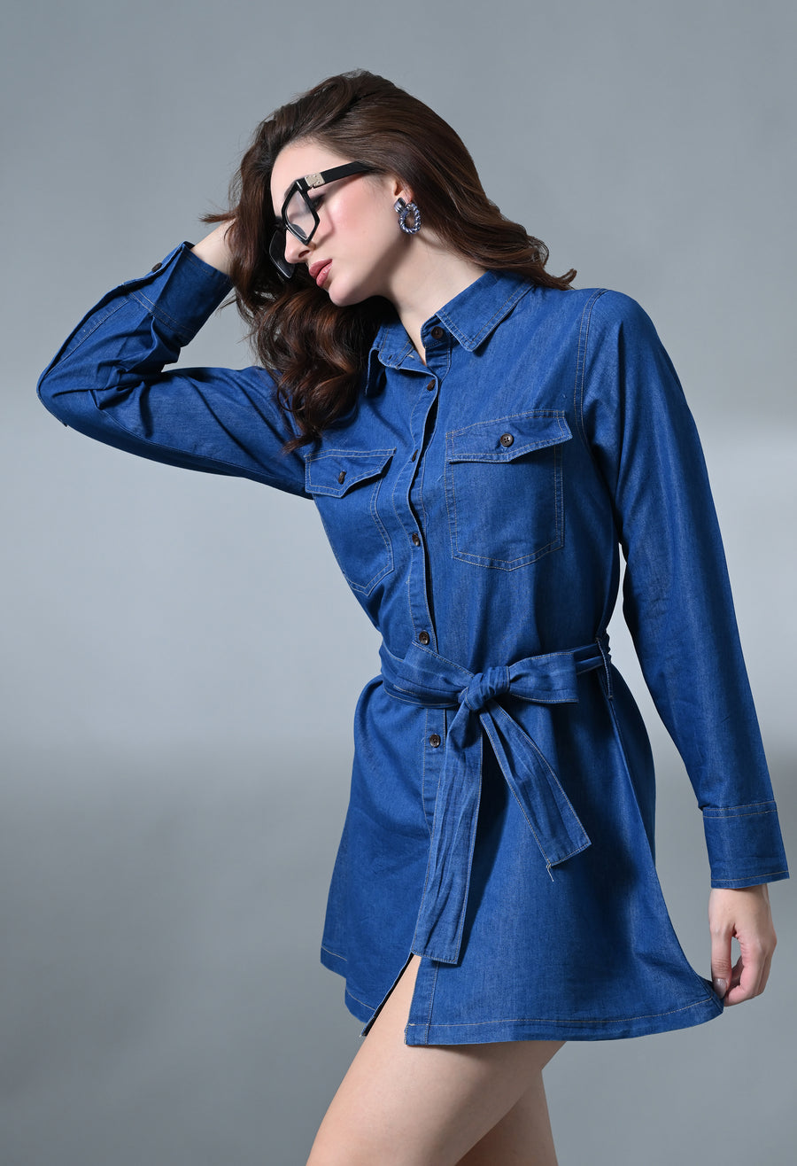 Nova Knot Denim Dress