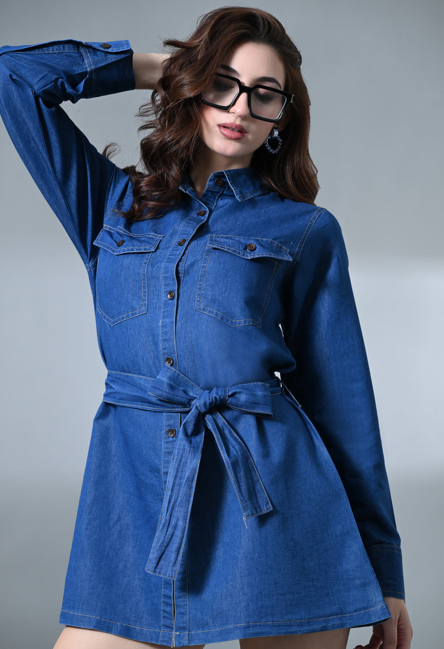 Nova Knot Denim Dress