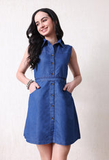 Summer Ready Pop Dress – Blue Dress Style View – Glossia Fashion