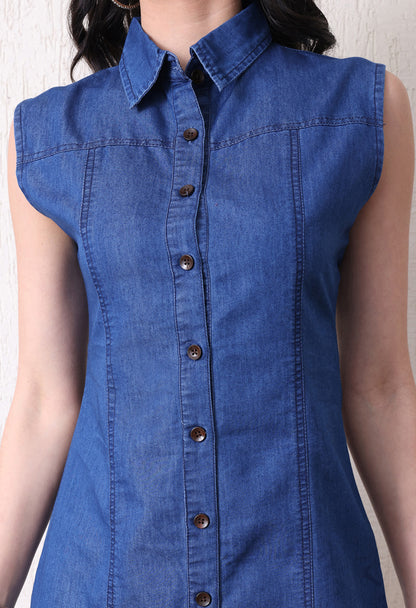 Chicline Blue Modern Denim – Blue Denim Jeans Style View – Glossia Fashion