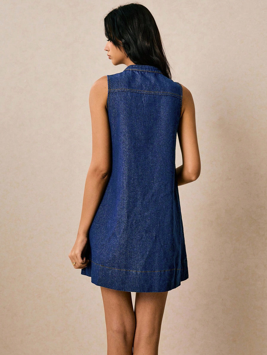 The Pocket Edit Denim Midi