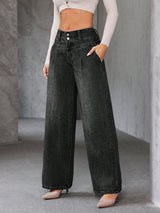 Blackstone High-Rise Jeans – Black Denim Jeans Style View – Glossia Fashion