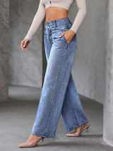 Shadow Luxe Wide Legs – Light Blue Wide-Leg Jeans Style View – Glossia Fashion