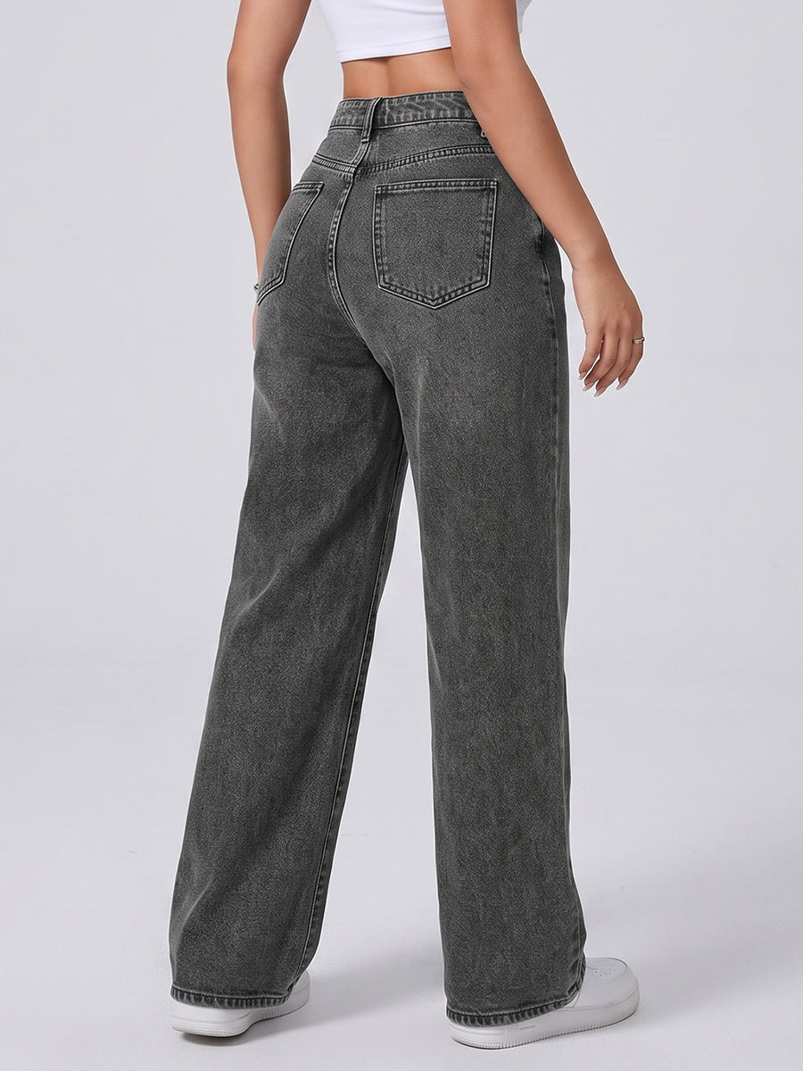 No Notes Straight Leg Jeans – Black