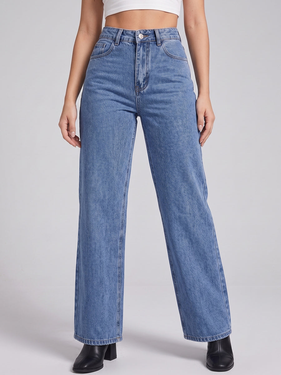 No Notes Straight Leg Jeans – Blue