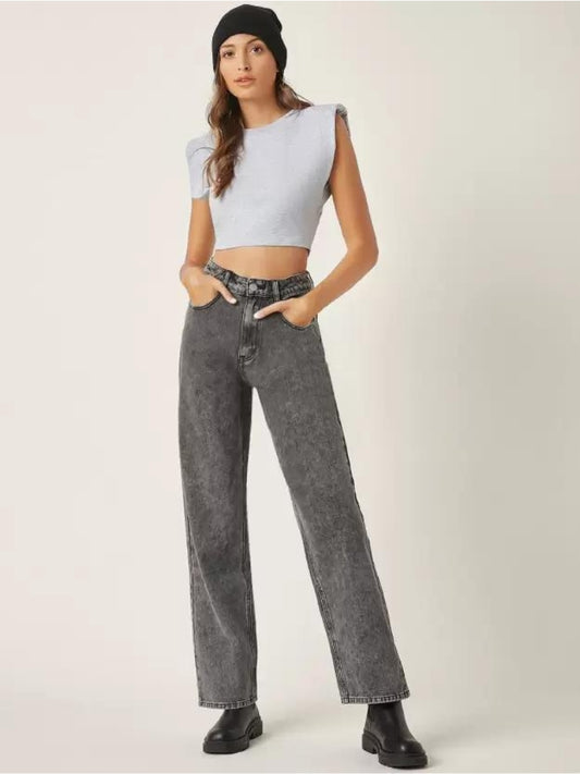 Stonewash Streamline Wide Fit Jeans