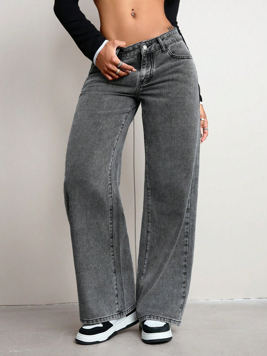 The Pin-Up Perfect High Rise Denim – High Rise Denim Jeans Front View – Glossia Fashion