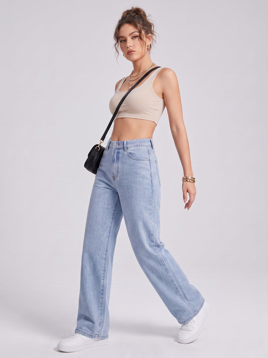 No Notes Straight Leg Jeans – Light Blue