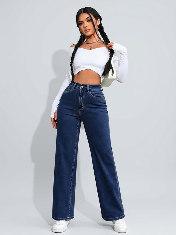No Notes Straight Leg Jeans – Navy Blue