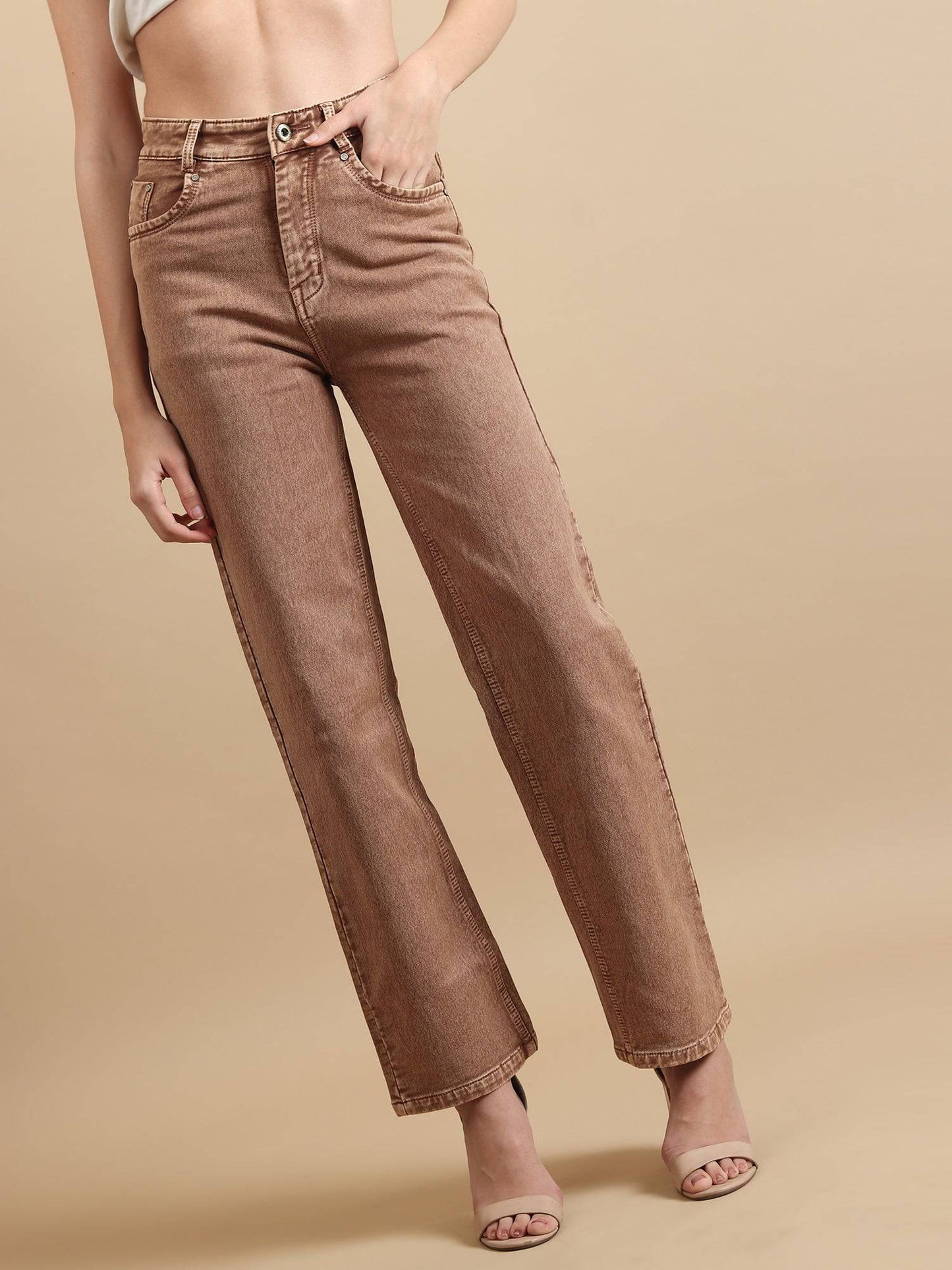 Bold Tone Classic Straight Jeans - Glossia Fashion