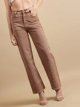 Colour Me Cool Straight Jeans – Brown