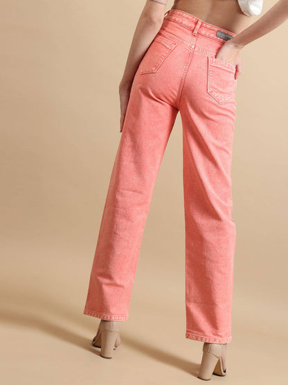 Pastel Dream High-Rise Straight Fit Jeans - Glossia Fashion