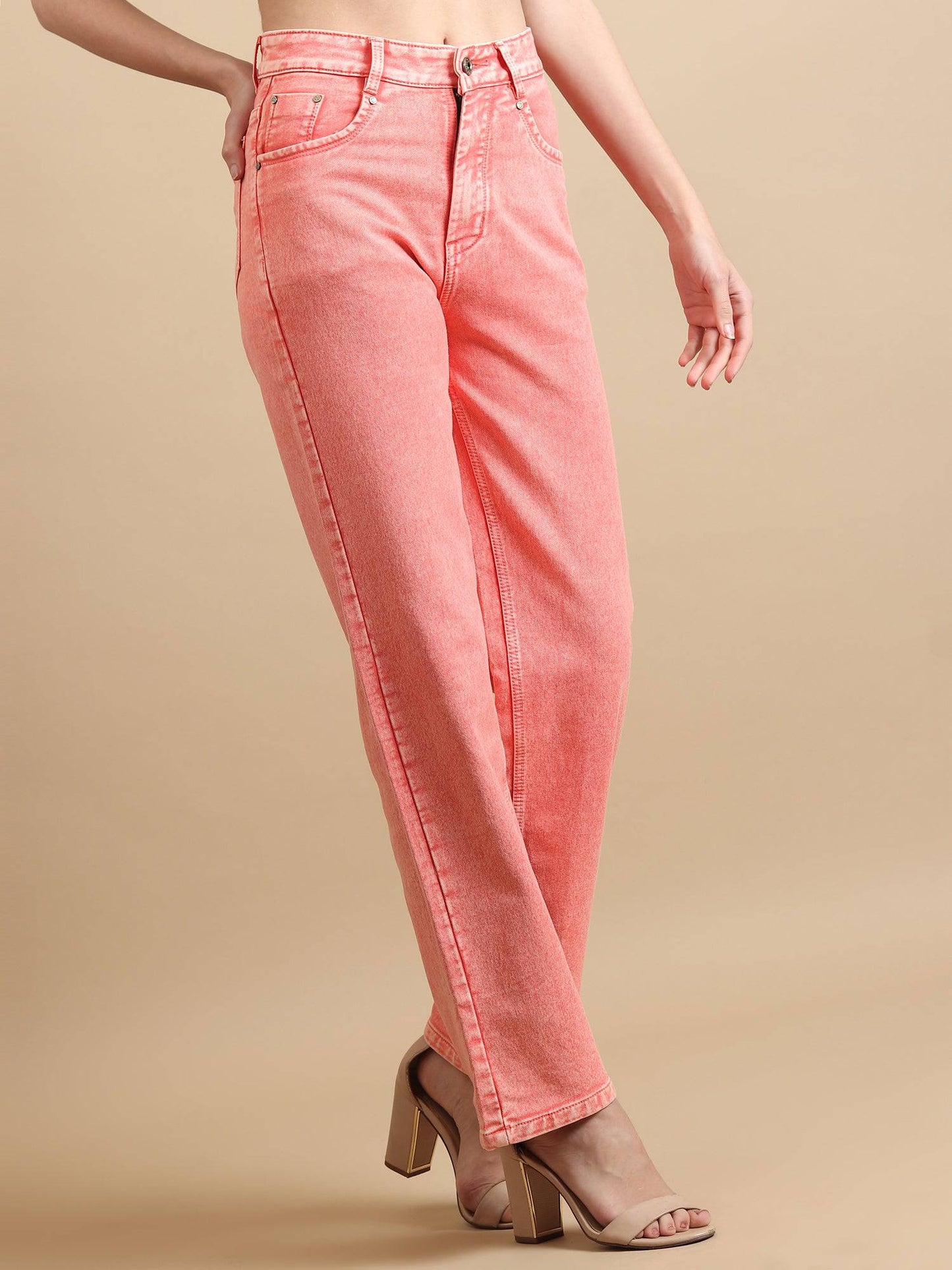 Pastel Dream High-Rise Straight Fit Jeans - Glossia Fashion