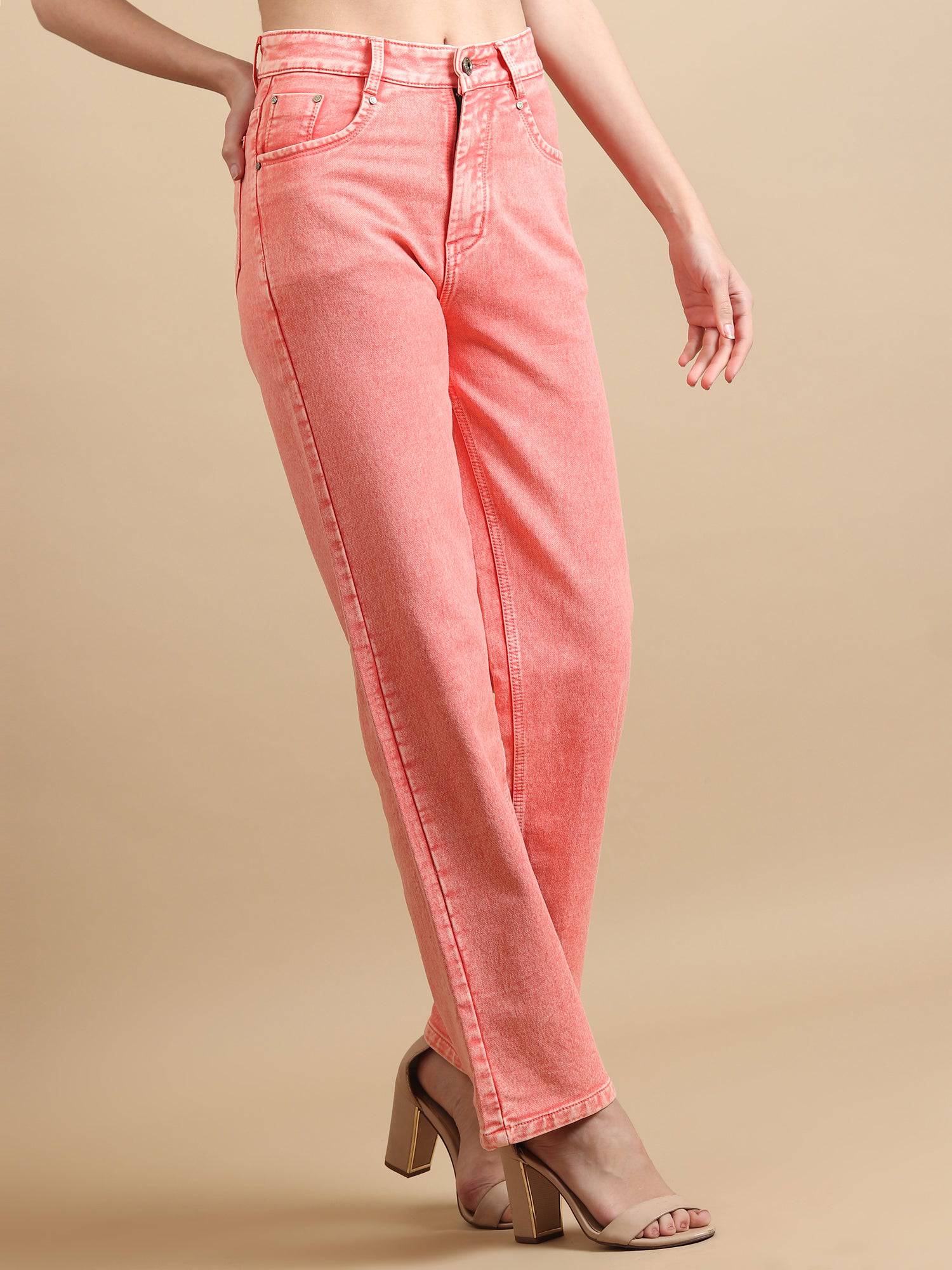 Pastel Dream High-Rise Straight Fit Jeans - Glossia Fashion