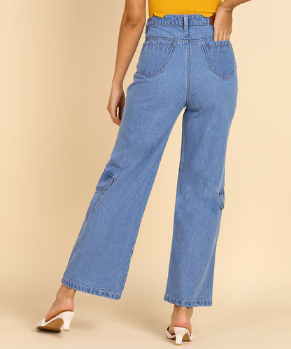 Blue Boho Trekker Cargo Jeans