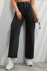 Errand Era Cargo Straight Jeans – Black